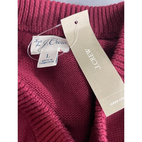 J.Crew Men's Wine Red Crewneck Plush Knit Fabric Sweater Sz L- NWT - Picture 6 of 7